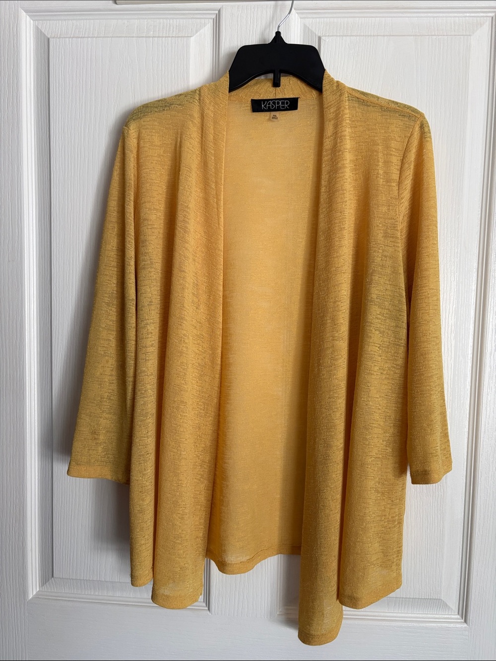 Kasper Mustard/Yellow Open-Front Women's Cardigan Sweater PXL